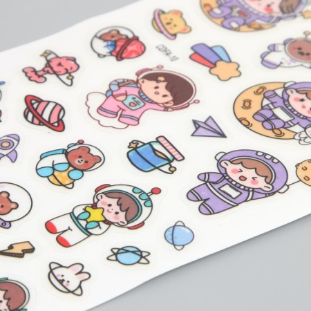 Plastic sticker "kids in space" mix 10x21.5 cm-4