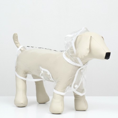 Dog raincoat, size XS (DS 18, OG 25-30, Osh 25 cm), white-1