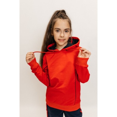 Sports suit for girls ise, height 122-128 cm, red color, blue-13