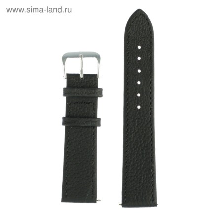 Solomon watch strap, 20 mm, genuine leather, L-20 cm, black with embossing-5