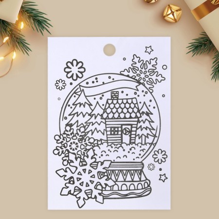 Paper stickers "New Year's fairy tale", with coloring, 11 x 15.5 cm, New Year-4