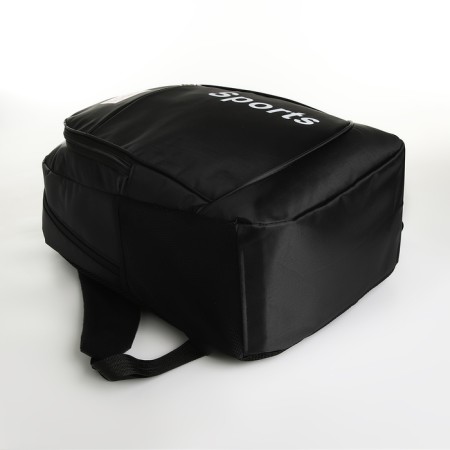 Youth backpack on a zipper, 4 pockets, black/blue color-4