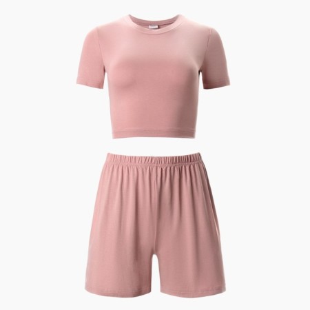Female set (T-shirt, shorts) minku: Home Collection Tsarily beige color, size 46-5