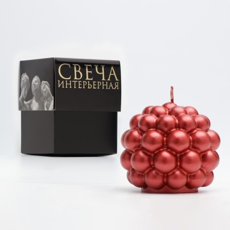 Figure candle "Babble" round, 5.5x5.5 cm, red, in the box-3