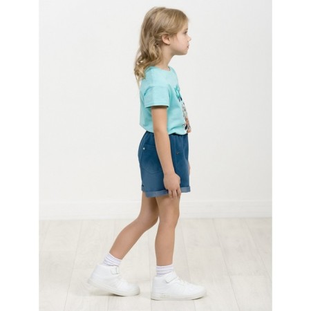 Шорты для девочек, рост 110 см, цвет джинс-1