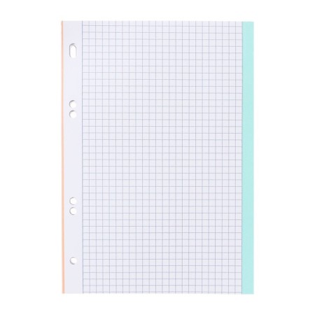 Smooth block for notebooks on A5 rings, 80 sheets in a cage, multi -color cut, in individual packaging, block 65 g/m2-2