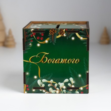 New Year's piggy bank Cube "Rich NG" 10x10x10 cm-4