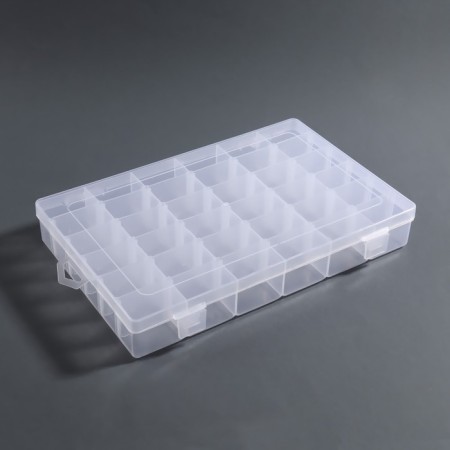 Organizer for decor, mobile cells, 36 cells, 27.3 × 17.5 × 4.5 cm, the color is transparent-2