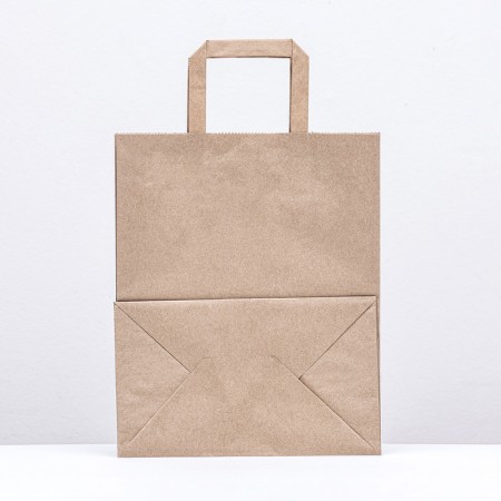 Paper Kraft package, flat handle 24 x 14 x 29 cm, 90 g/m²-1