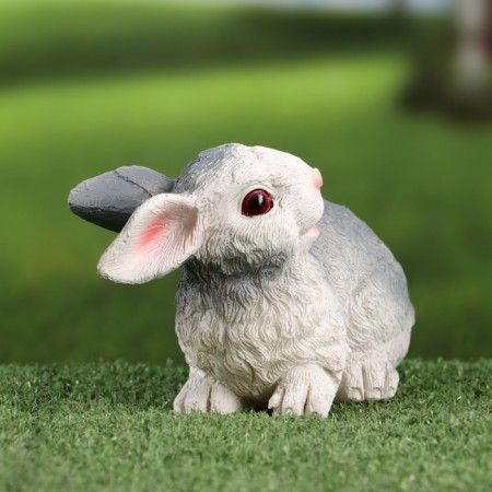 Garden Figure "Bunny Gesti" 14x7x11cm /// Gray-3
