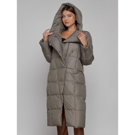 Coat insulated winter female, size 48, brown color-6