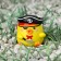 Duckling on the car panel, pirate, yellow