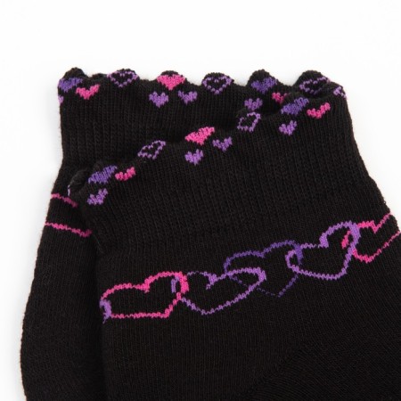 Women's terry socks "hearts", black color, size 23-25-2