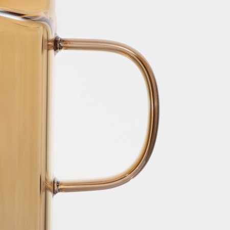 Glass can with a pen, lid and pipe Magistro "Eco", 620 ml, gold color-4