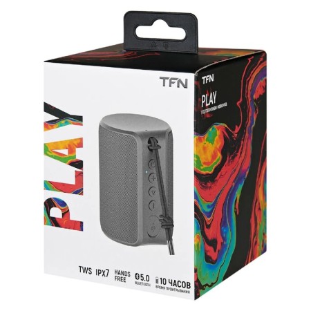 Portable column TFN Play, 5 W, MicroUSB, IPX7, 1800 mAh, gray-5
