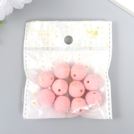 Beads for creativity velvet spraying "pink pastil" set 10 pcs d = 1.4 cm-3
