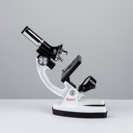 Microscope "Practice", multiplicity of 1200, 600, 300, in the case, with props-6