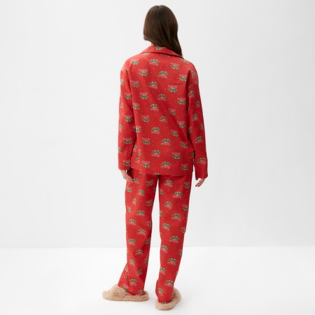 Pajama New Year's Women's KAFTAN cars, red color, size 48-50-3