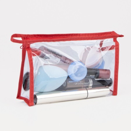Lightning cosmetic bag, red/transparent color-4