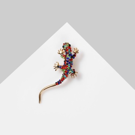 Brooch "Lizard", colored in gold-2