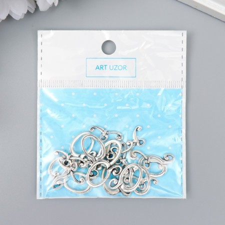 Decor Metal for the creativity of locks "curls" silver 3316M016 1.8x1.6 cm-3