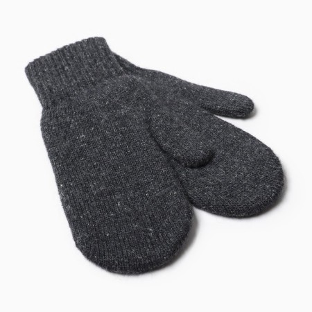 Two -layer woolen mittens, graphite color, size m