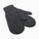 Two -layer woolen mittens, graphite color, size m