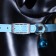 Collar "radiance" with a bead and a tambourine, 29 x 1 cm, Osh 21-26, blue
