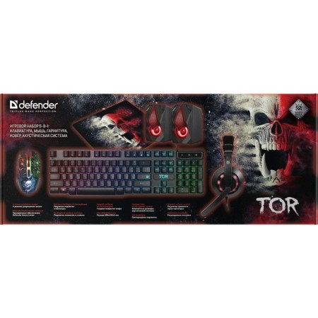 Game set Defender Tor MHP-127 5 V 1, keyboard+mouse+carpet+headphones+columns wired-16