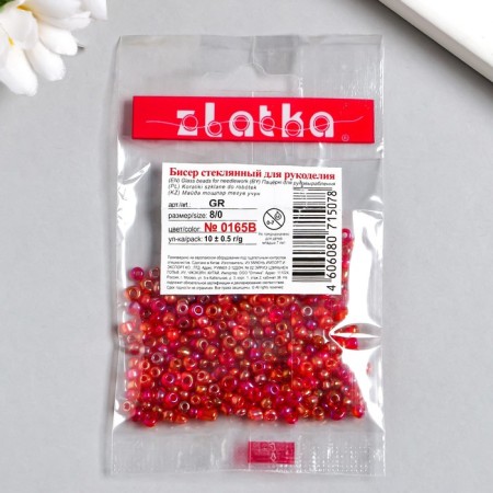 Beads "Zlatka" 08/0, 3 mm, 10 g 0165b red-2