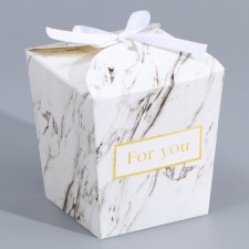 Bonbonniere box, gift packaging, “marble”, 7.5 x 8 x 7.5 cm