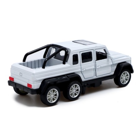 Metal machine "Jeep 6x6", 1:32, inertia, white color-3