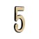 The door number "5" tundra, plastic, color gold, 1 pc.
