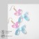 Earrings Plastic "Dog" from a balloon, color pink-blue
