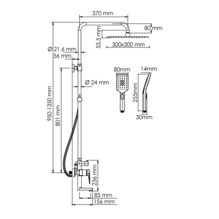 Soul system Wasserkraft a155.260.201.bg, tropical shower, shower, gold-2