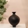Vase for flowers decorative art color black 20 x 14 x 14 cm