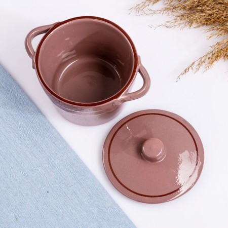 Ceramic pot for baking "Agnes" Gray, 0.5l-3