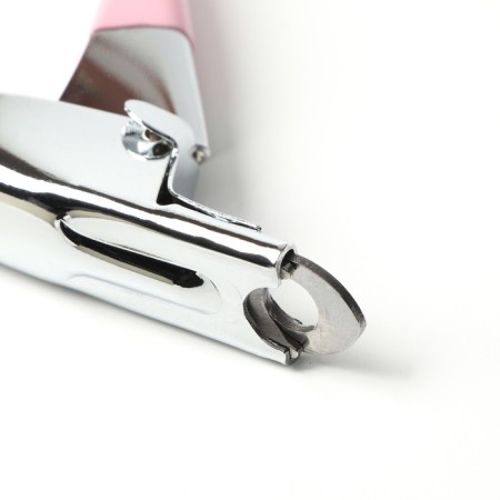 Gilotine clawerus with a rubberized handle, a hole of 7 mm, pink-1