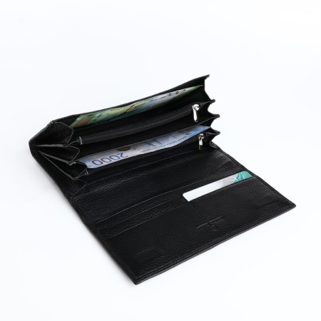 Women's wallet on a magnet, black color-3