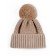A cap with a lapel and a pompom Children's Amarobaby Pure Love Muffin, size 38-40 cm, beige color