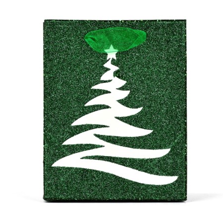 Package Gift New Year Laminated "Christmas tree", glitter, S 12 x 15 x 5.5 cm, New Year-1