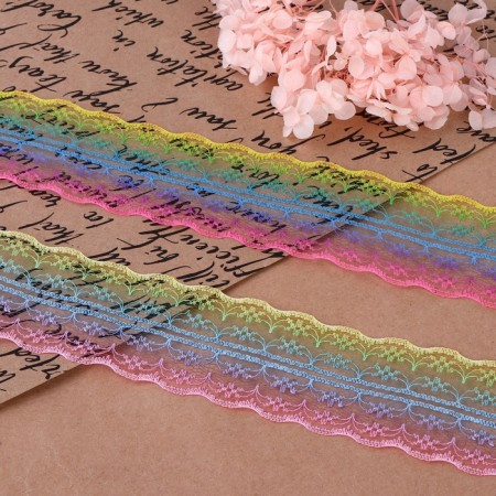 Capricon lace "Rainbow Bright", 45 mm × 10 ± 1 m, color multi -colored No. 1-1