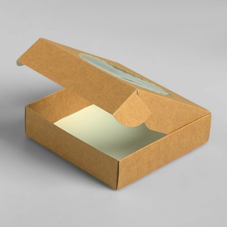 Gift box of the team with a window, 11.5 x 11.5 x 3 cm, craft-4