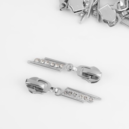 Automatic lock for lightning "Spiral", No. 7, decorative, 10 pcs, Nickel color-1