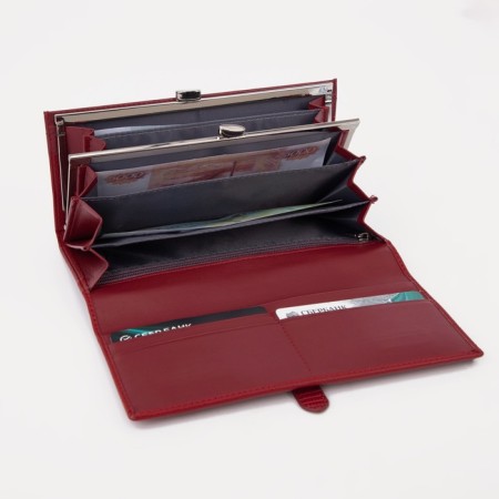 Wallet on magnets, burgundy color-3
