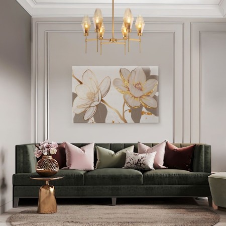 EUROSVET PRISM ceiling lamp 60143/6, E14, 6x60W, 700x700x680 mm, brass color-4