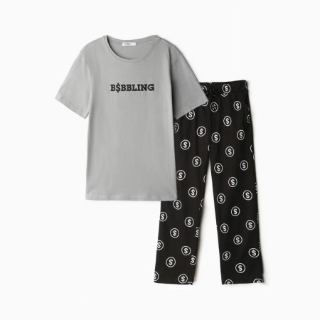 Pajama men's kaftan "bubbling" size 52, black-5