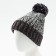 Minaku cap knitted with pompom and gateway, gray color, size 52-54