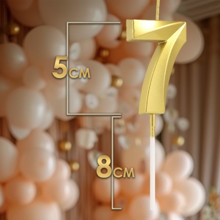 Candle in the cake on the skewer "Fine", the number "7", gold, 5 cm-1