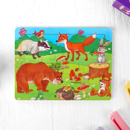 Puzzle "Forest Residents" 12 elements, 0.4 × 14.5 × 11 cm
